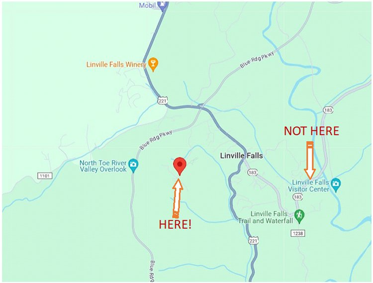 Google Map Linville Falls Camping